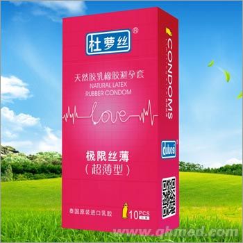 点击放大 杜萝丝天然胶乳橡胶避孕套-极限丝薄超薄型 安全套 避孕套