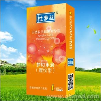点击放大 杜萝丝天然胶乳橡胶避孕套-梦幻水润螺纹型 安全套 避孕套